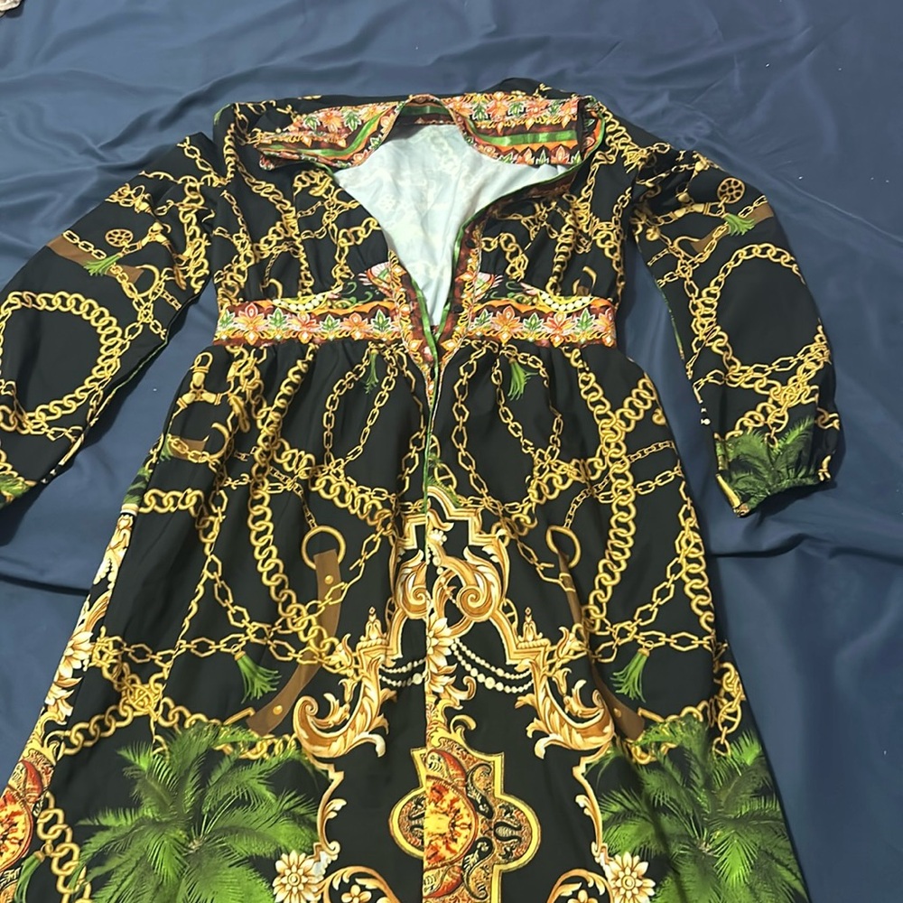 Coconut Tree Train Print Dress